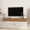 Meuble télé 67 po avec lumières DEL 16 couleurs | Console multimédia murale pour téléviseur de 65 à 70 po | Tablette de divertissement ultrabrillante