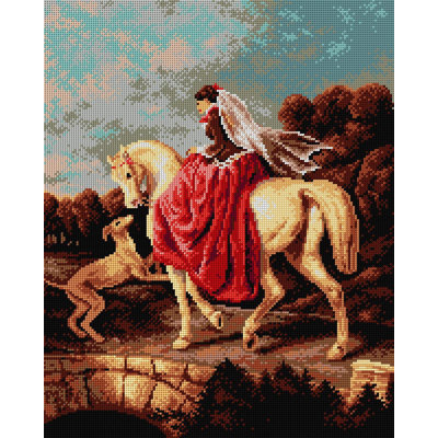  Needlepoint canvas for halfstitch without yarn after Alfred de Dreux - Amazon 2135M