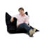 Fauteuil à billes de qualité supérieure, noir uni, 39,4 x 39,4 x 7,9 pouces | Tissu 100% polyester imperméable, rembourrage 100% perle en polystyrène original | Design moderne avec double système de fermeture à glissière caché, parfait pour le divertissement en plein air-842450001