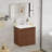 Wall-mount Walnut  Bathroom Vanity With Sink-116677106