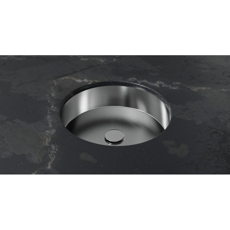 Badeloft 15.75" x 15.75" Stainless Steel Undermount Bathroom Sink ES-UB-01-M-BS in Brushed Stainless, Brushed Steel