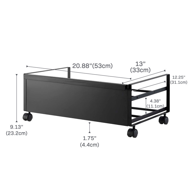 Étagère à chaussures Yamazaki Home, acier, peut contenir 4 chaussures, 6 talons, roues, Noir