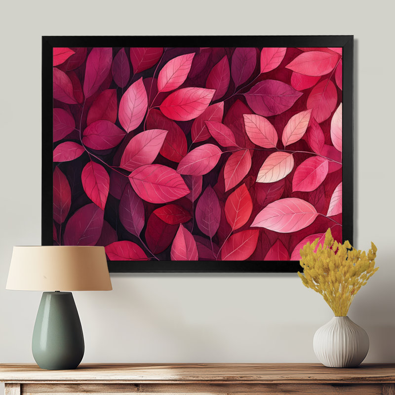 Jaceyon - Floral Large Wall Art, Noir, H 12 po x l 20 po, Floater Framed