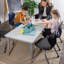 Table d'activités 36 à rebord noir arrondi - pieds noirs réglables de 21 à 30