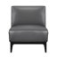 Fauteuil de chambre confortable en cuir gris foncé avec structure en bois massif, mousse à haute densité, assise contemporaine de 28 po en cuir 100% luxueux, largeur: 32,5 po