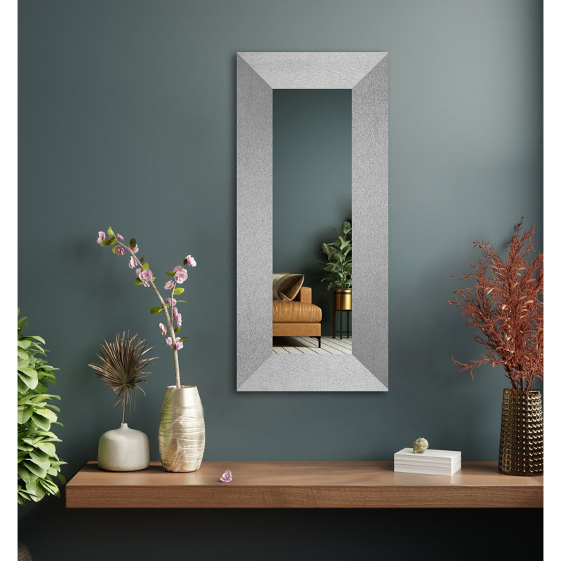 Miroir mural Maci Eileen, 20 po x 33 po, Argent platine