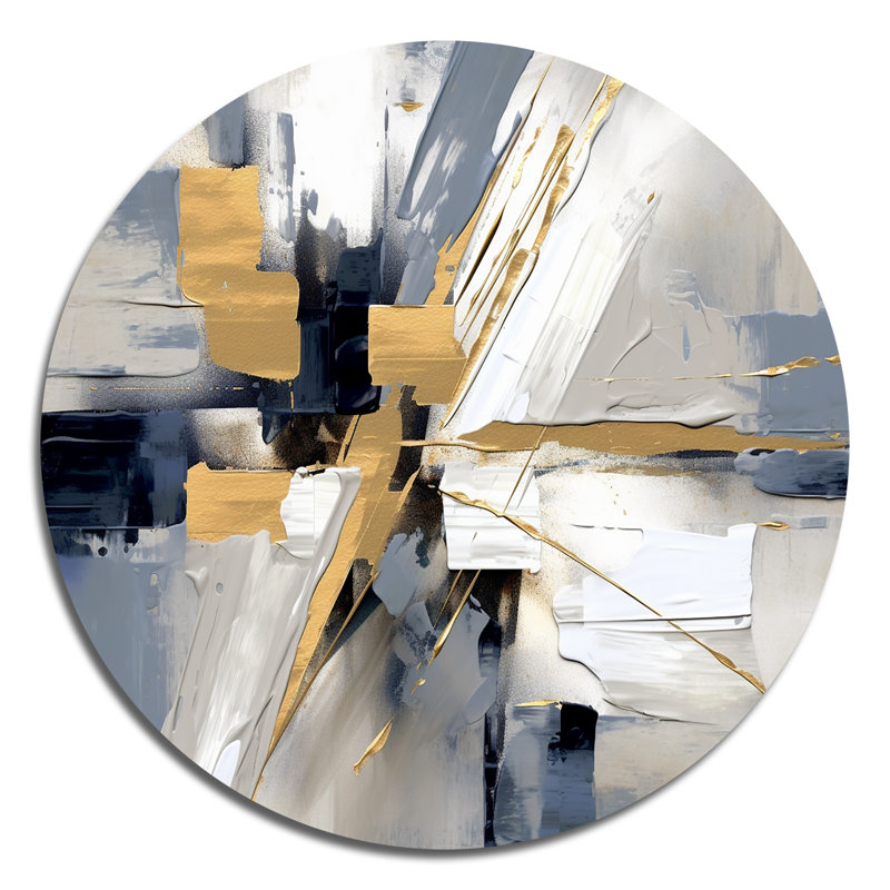 Paola - Art abstrait rond en métal, H 16 po x l 16 po