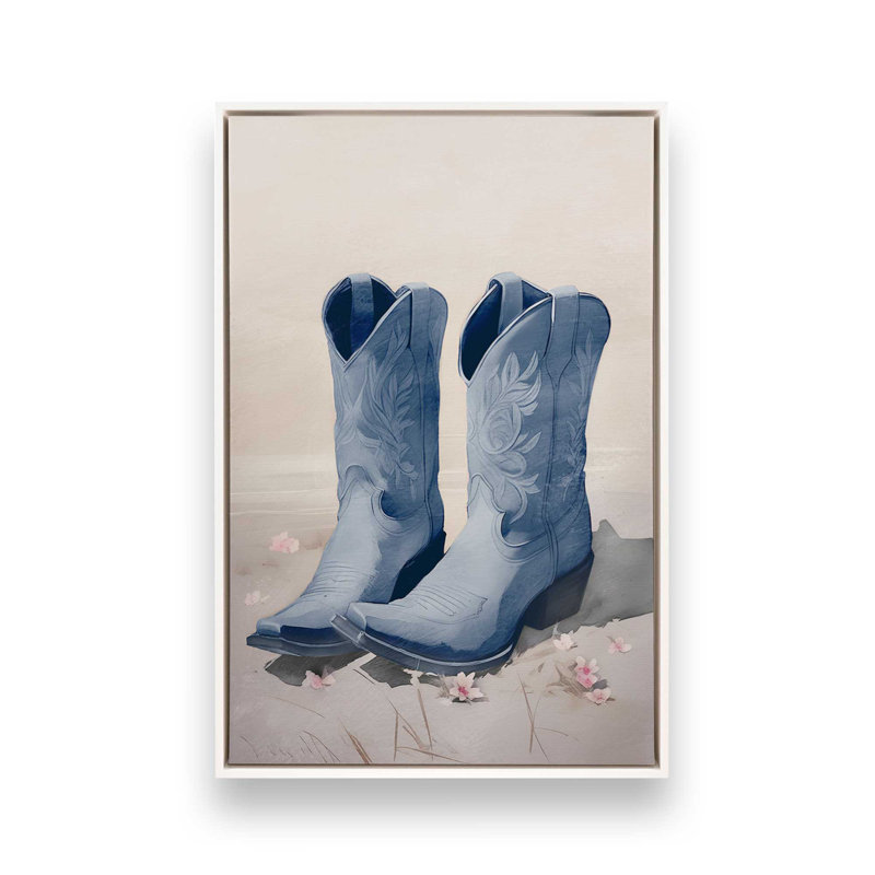 Cowboy Essentials in Blue I, reproduction sur toile dans un cadre, H 18,75 po x l 12,75 po, Blanc opaque