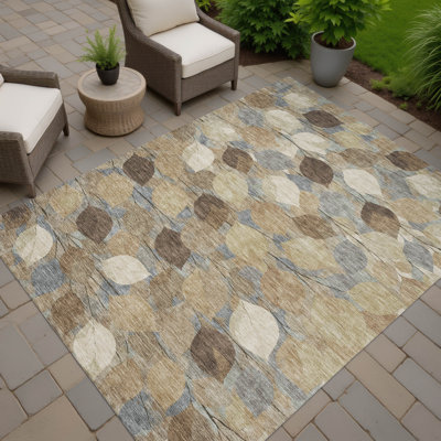 Tapis floral intérieur / extérieur lavable à la machine Chantille ACN2444