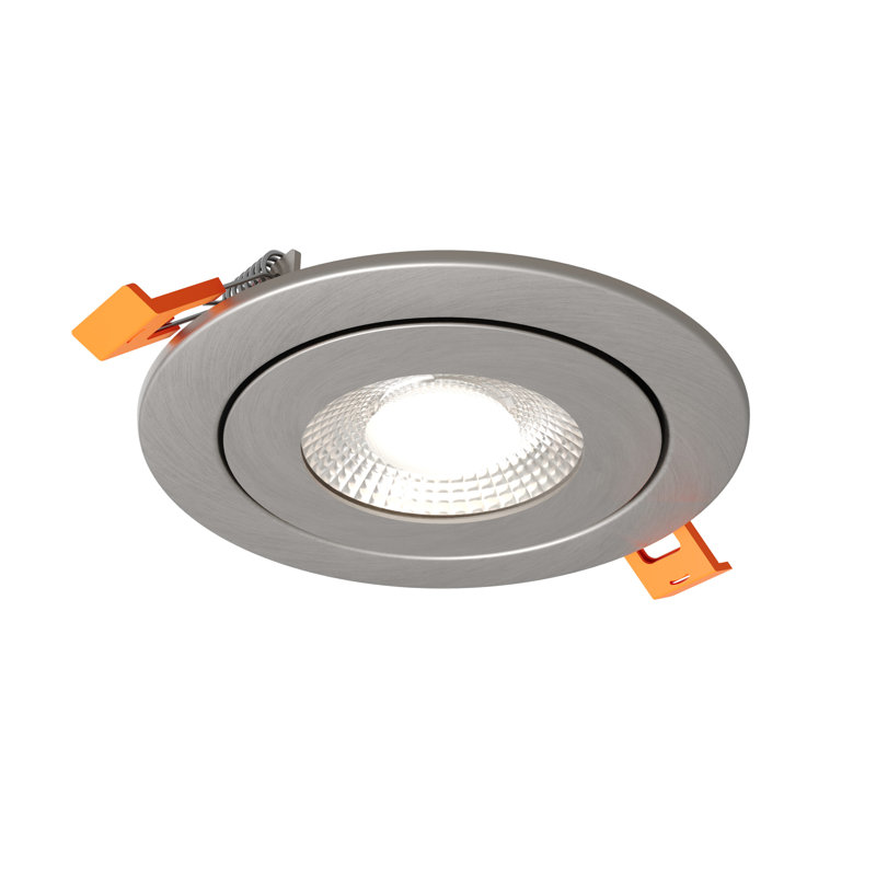 Cardan pivotant plat de 4 pouces pivotant avec 5 CCT et gradation à chaud, Nickel satiné