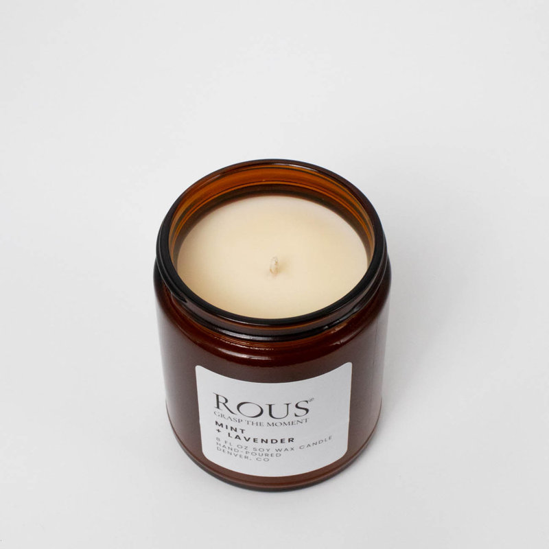 Bougie de soja birmane birmane - 8 oz, versée à la main, combustion propre | Menthe_Lavande