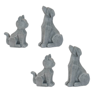 Figurine moderne chien et chat assis