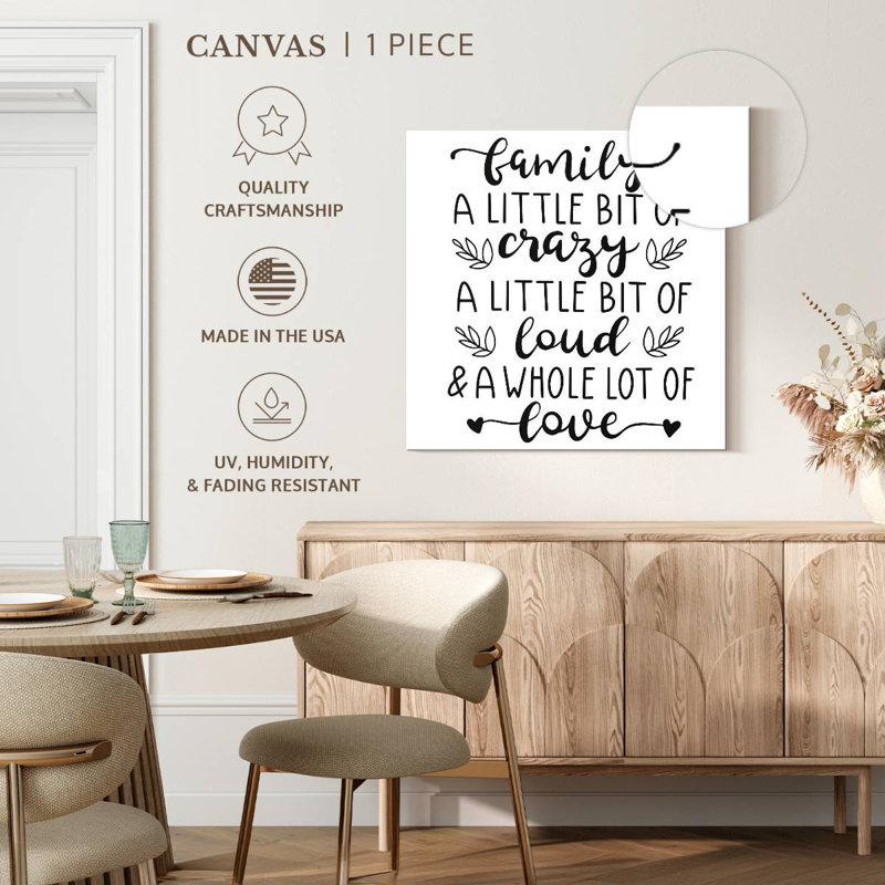 Tergel «Crazy Family Love», typographie, H 16 po x l 16 po