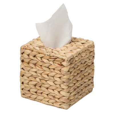 Porte-papier hygiénique Elowen brun jacinthe d'eau 5,9 po x 5,9 po x 5,9 po - Distributeur de papier hygiénique tissé pour décor de salle de bain, de chambre à coucher ou de bureau