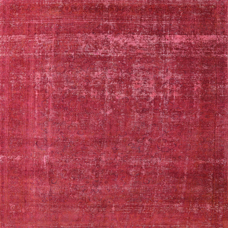 Tapis de style oriental rouge, Carré 6 pi