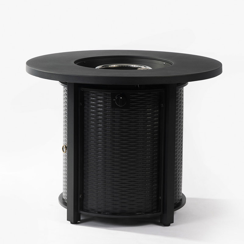32" Propane Gas Fire Pit Table, 50000 BTU Round Steel Fire Pit For Outside Patio Deck Garden Courtyard