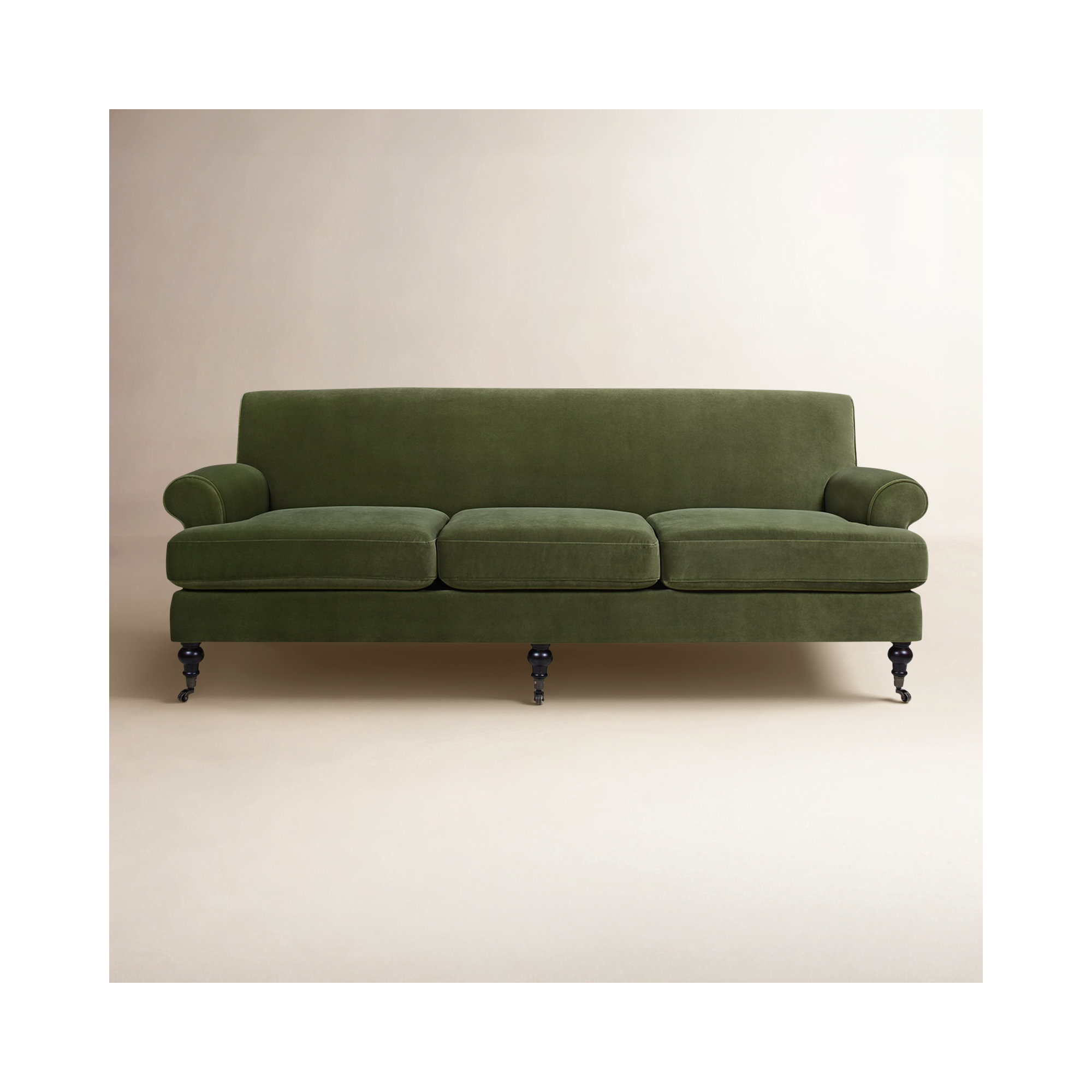 Harbor 88'' Upholstered Sofa, Olive Green Velvet