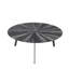 Burch Mid-Century 33 po Table basse ronde grise avec plateau en verre trempé
