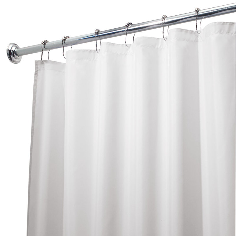iDesign Solid Fabric Bathroom Shower Curtain - 72" x 72", White