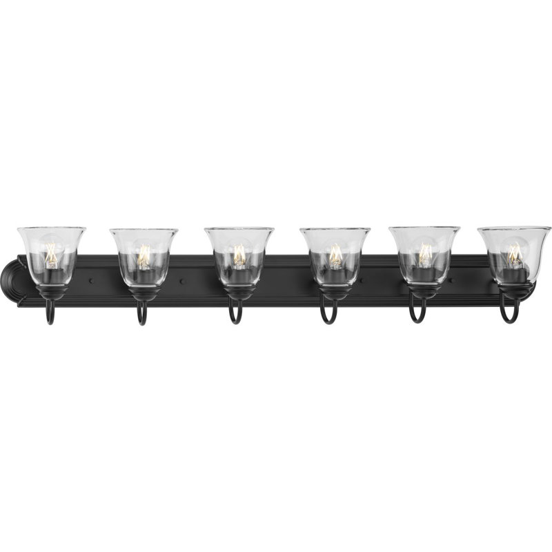 Éclairage pour meuble-lavabo transitionnel 6 lumières, Noir