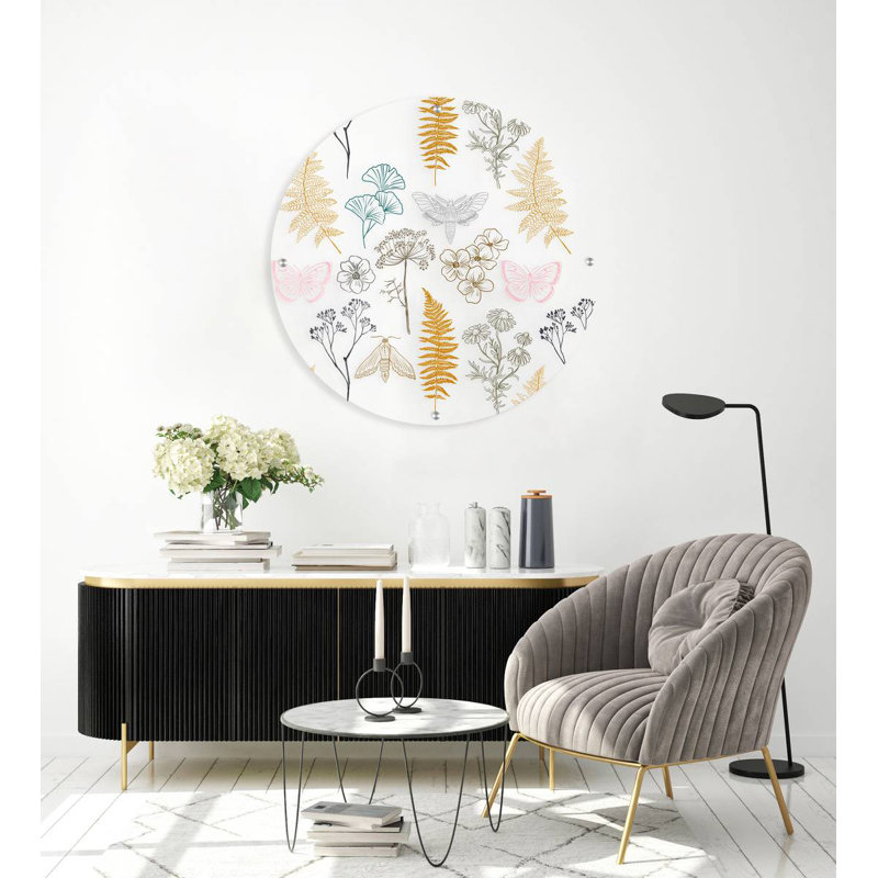 Handmade Traditional Plants & Flowers Wall Decor on Acrylic