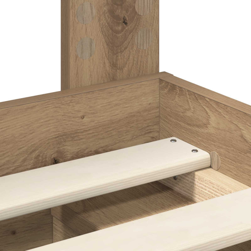  Bed Frame With Headboard Sonoma 120 X 200 Cm Solid Pine Wood, Kingsize (5'), Artisian Oak