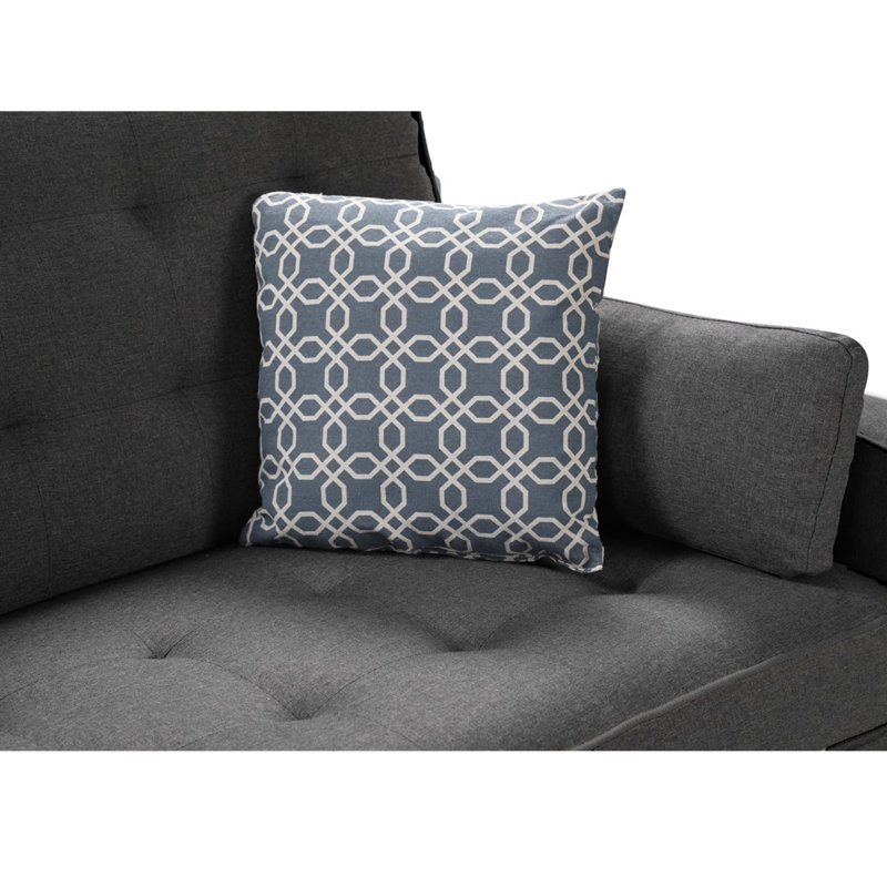 70" Linen Sleeper Sofa With Dual USB & 4 Accent Pillows