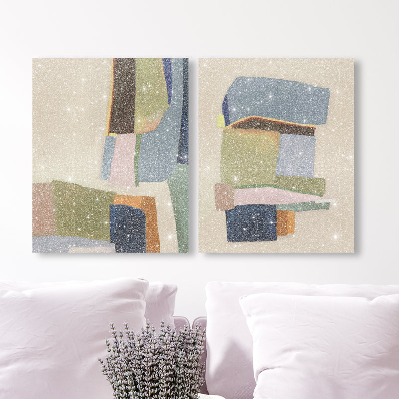 Colro View Set Abstract Canvas Print by Oliver Gal, Black Frame, 16 x 20, 20" H x 16" W, Gallery Wrapped