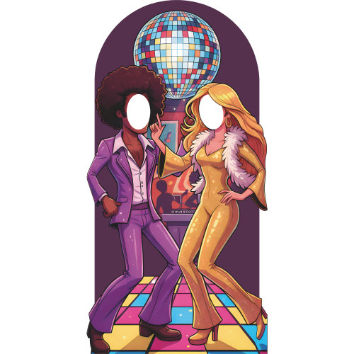 SS11303 Disco Dancing 70s Couple Stand In Cardout Standee Standup