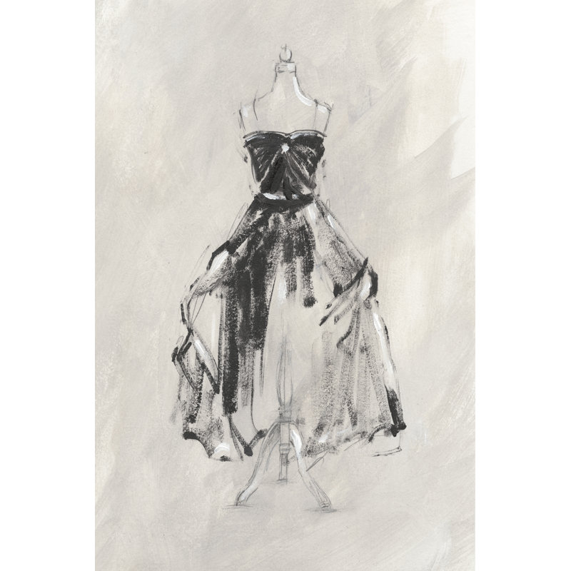 Black Evening Gown I by Ethan Harper - Painting Print, 122cm H x 81cm W, Wrapped Canvas