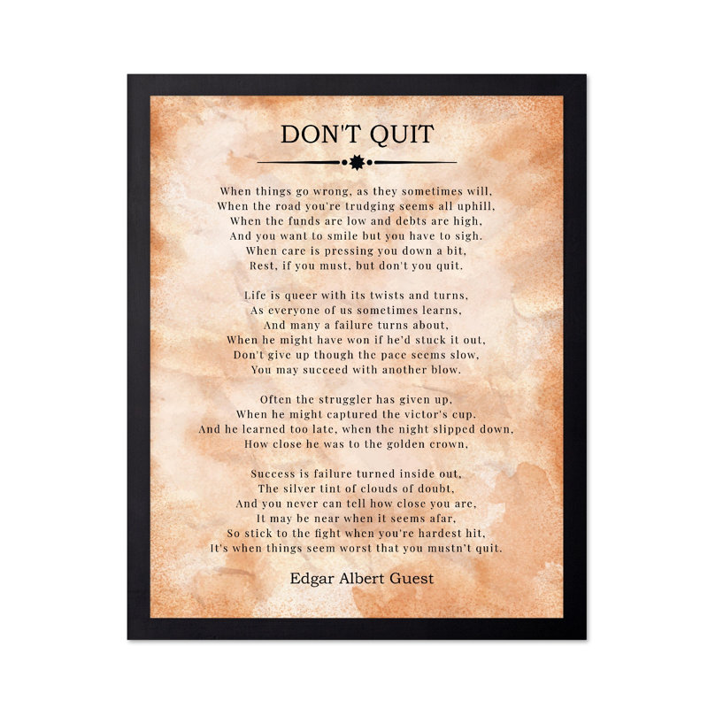 Don't Quit No1, Unframed, Poster, 12"H x 16"W