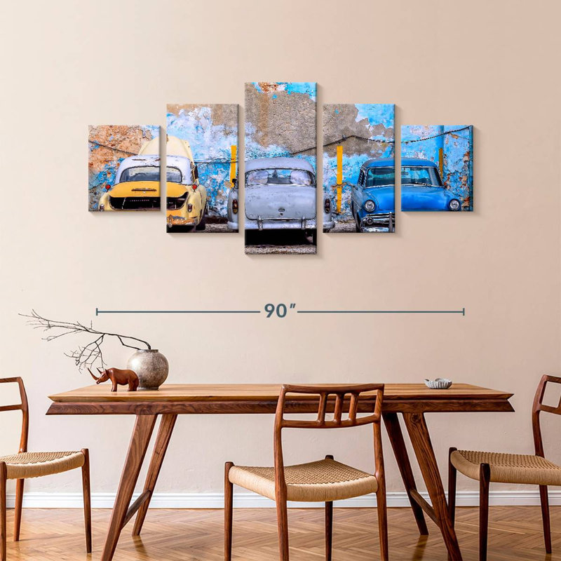 Vieilles voitures cubaines, H 42 po x l 92 po