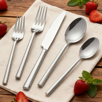 Potter 20-Piece Stainless Steel Flatware Set, Service For 4, Forged Mirror Finish Cutlery Set, Dishwasher Safe