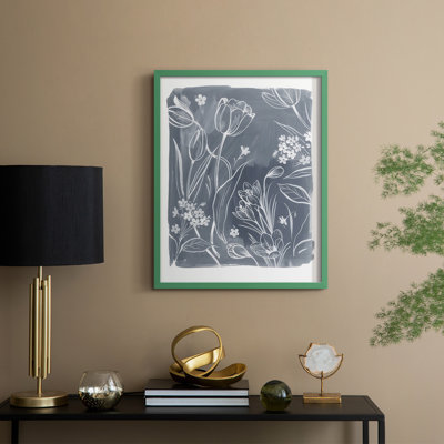 «Early Spring Blooms I», reproduction encadrée - bois massif