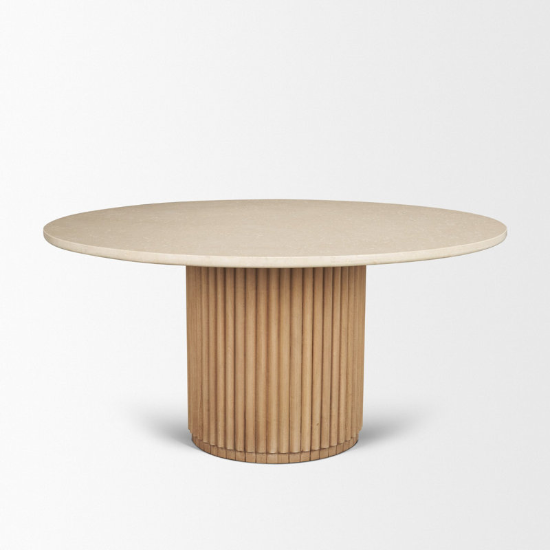 Table de salle à manger 60 po, 30"H x 60"L x 60"W, Beige/Natural