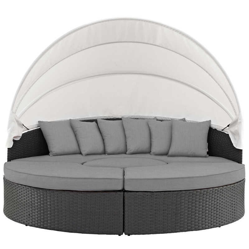 Lit de jour Sunbrella Modway, Toile Sunbrella grise