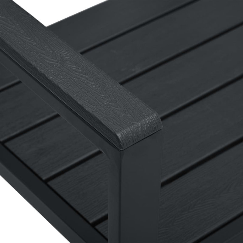 Botolphus Steel Outdoor Bench, Black