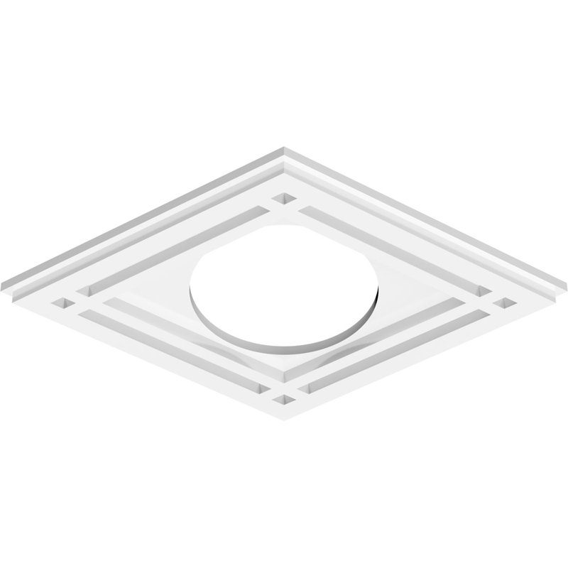 18"W x 12"H x 6"ID x 6 1/4"C x 1"P Diamond Architectural Grade PVC Contemporary Ceiling Medallion, 12" H x 18" W x 1" D
