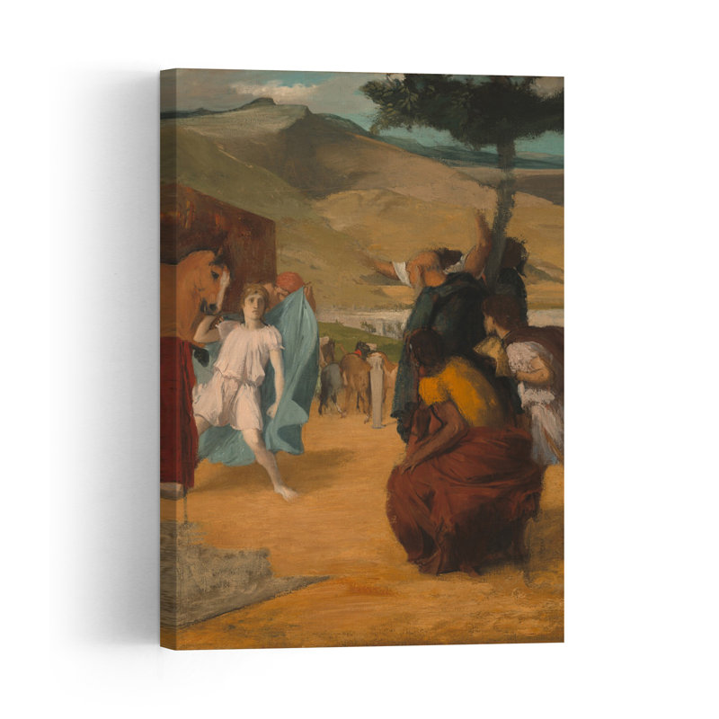 Alexander And Bucephalus, 1861-1862 Abstract Contemporary Wall Art Print by Edgar Degas - 1 Piece Wrapped Canvas Wall Art
