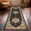 Arrianna Traditional Carpet Living Room Rug Kitchen Mat Floral Flatweave Black Rug -689317859