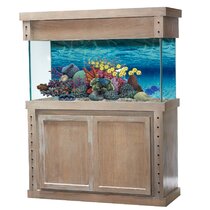 WARRANTY INCLUDED! GLASS 60 gal half moon fish tank aquarium w/ stand,  canopy