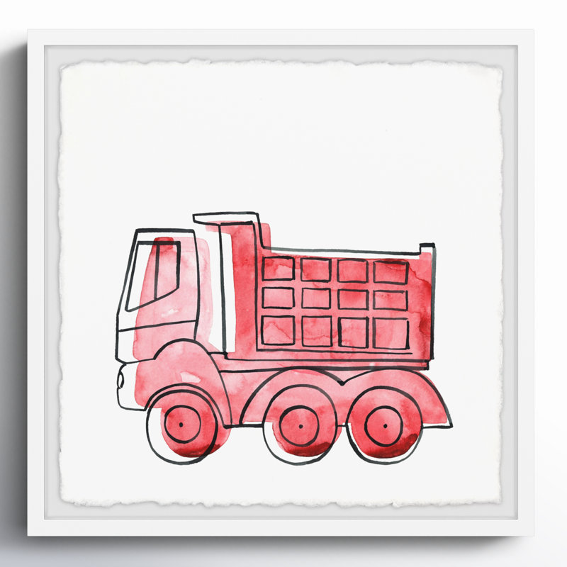 Triptyque camions de fabrication, H 12 po x l 12 po x P 1,5 po