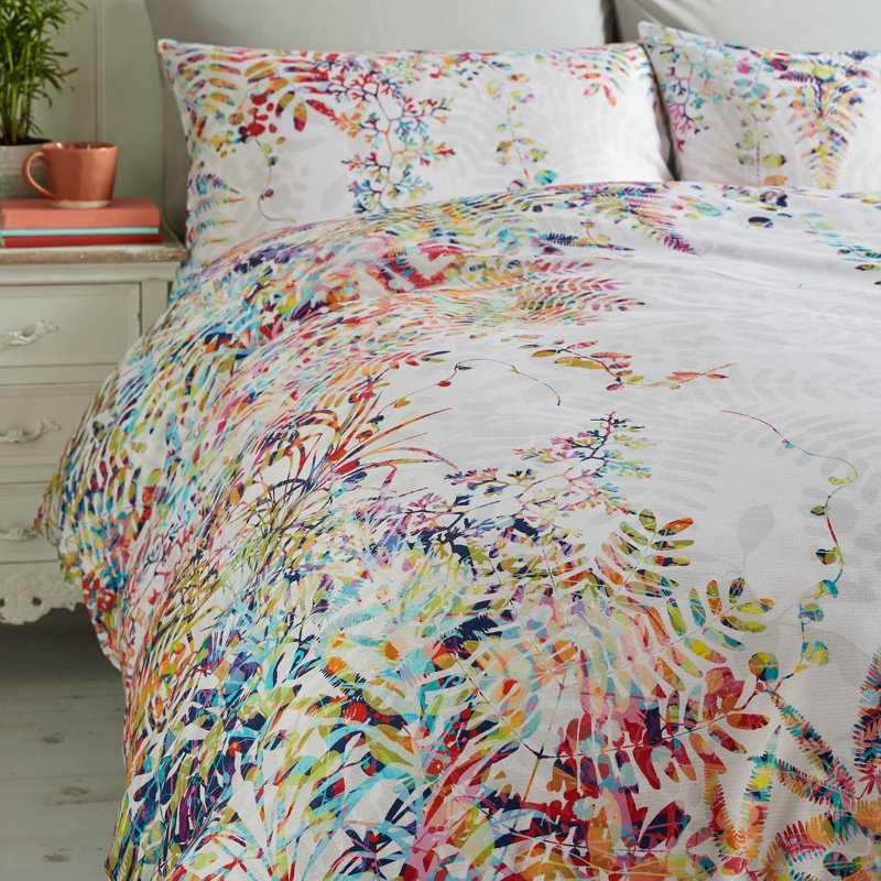 Cascading Kaleidoscope Rainbow 220 TC Duvet Cover Set, Single - 1 Standard Pillowcase