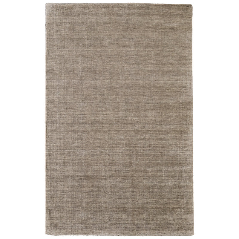 Tapis gris chaud en laine tissé à la main Kaden, Rectangle 9 pi 6 po x 13 pi 6 po