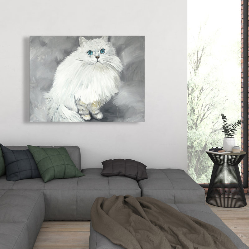 Chinchilla persan chat - toile blanche, décoration intérieure
