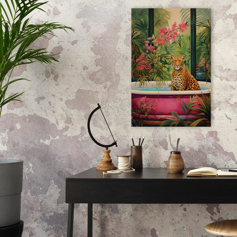 Art de baignoire guépard - Tropical Leopard, H 24 po x l 16 po