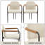 Ensemble de chaises de salle à manger rembourrées 2 pièces avec structure en métal, accoudoirs revêtus de tissu et de cuir pour salle à manger