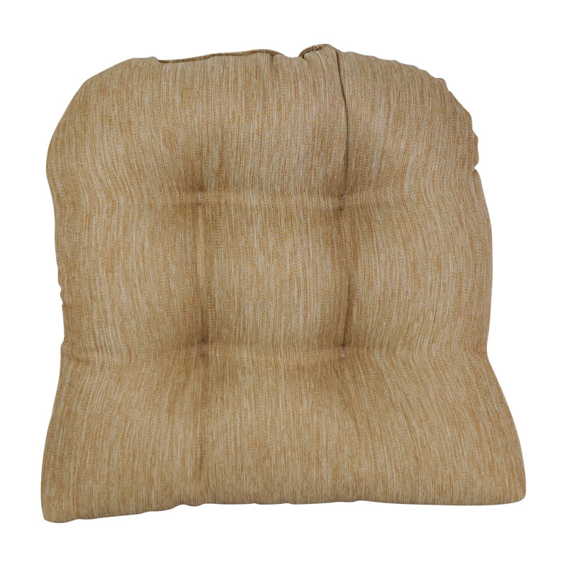19-Inch Rounded Back Woven Olefin Outdoor Chair Cushions  (Set Of 4), Tan
