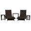 Méridienne inclinable 5 pièces réglable avec table Waylon