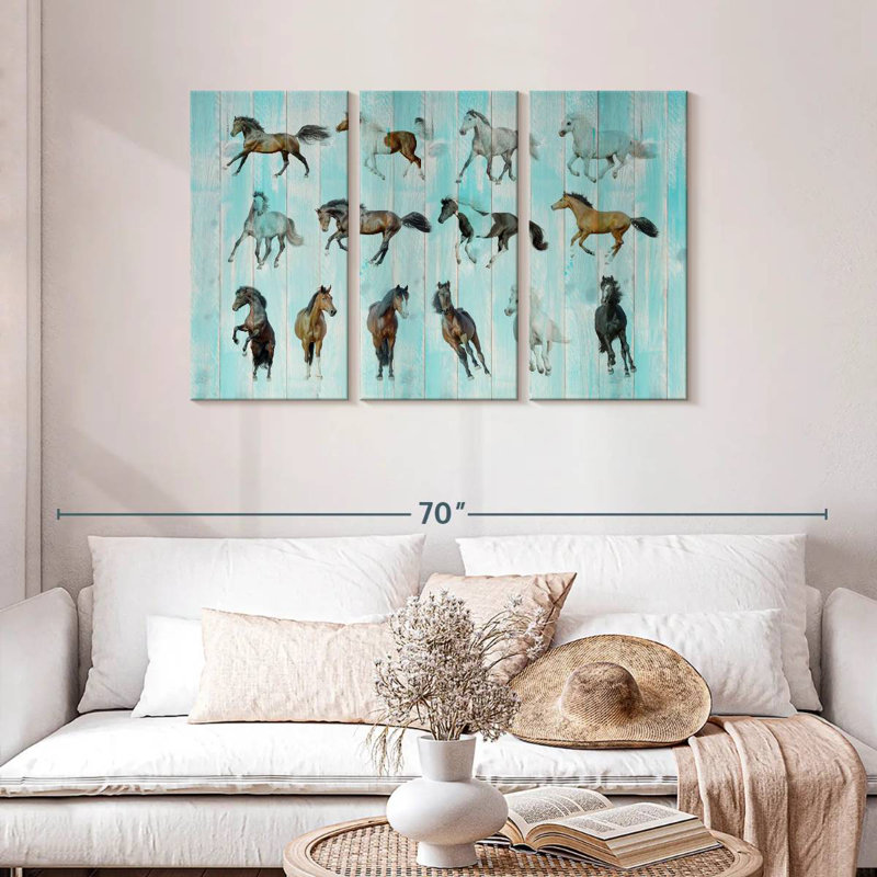 Wooden Horses, 28" H x 45" W